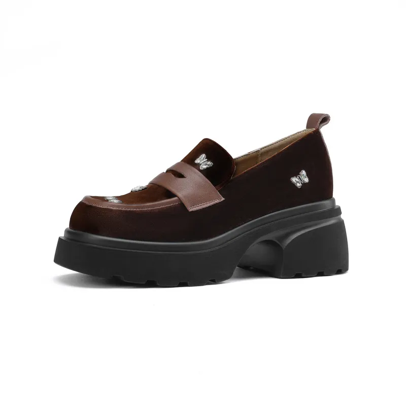D FUSE SCANDINAVIA Ballet Flats Top Grain Cow Leather Loafers Women's