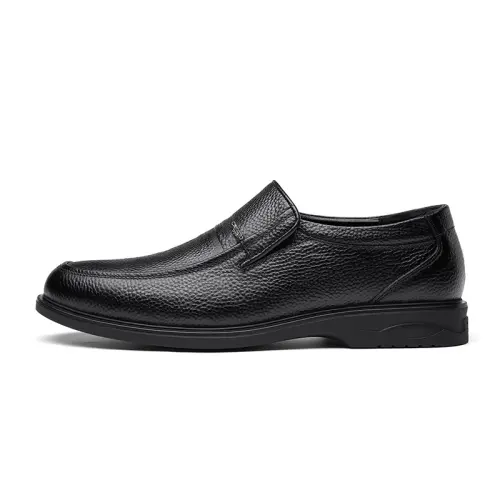 CARTELO Casual Leather Shoes Men's Low Top Black