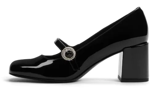 CHARLES&KEITH Pu Chunky Heel High Heels 6.2cm Women's