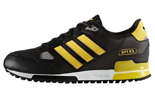 Adidas Originals ZX 750 Suede, Mesh Slip Resistant Abrasion Resistant Low top Casual Shoes Unisex Black Yellow