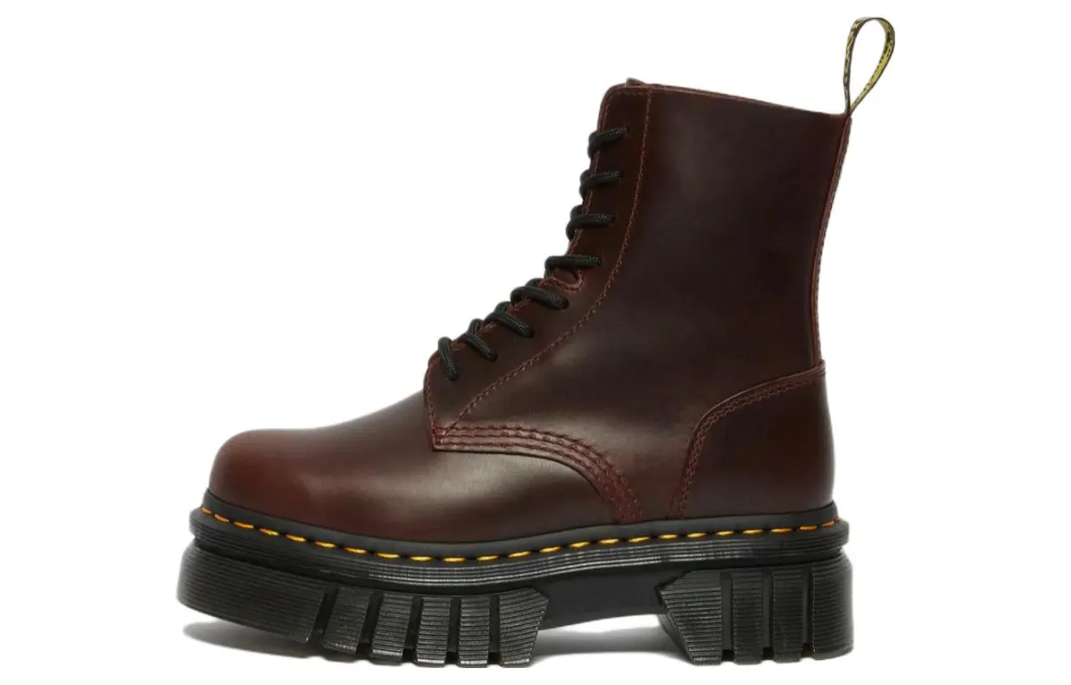 Dr. Martens Audrick Brando Leather Platform Lace Up Boots 'Brown' Women's