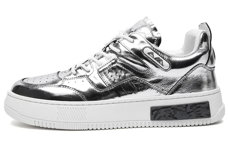 Anthony Miles Skateboard Shoes Men's Low Top Silver