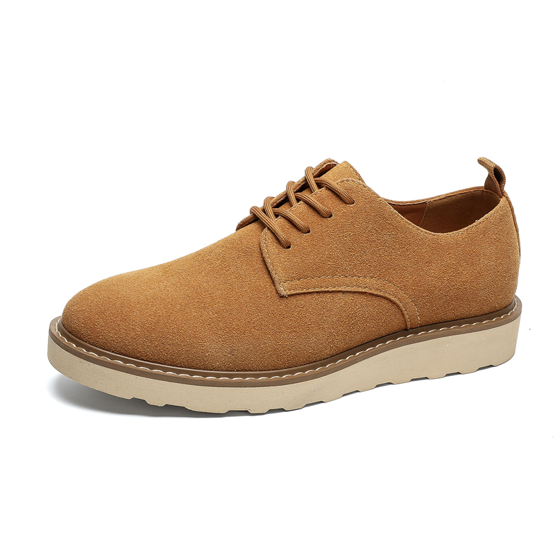 Vishay Mibon cow suede Maillard retro British style men's all-match commuter business leather shoes 2024 new autumn and winter workwear outdoor casual shoes men's style
