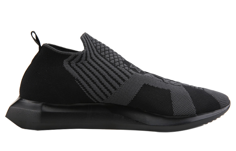 NORVINCY Fabric Breathable And Lightweight Low top Running Shoes Unisex Black Flywire Woven Versatile