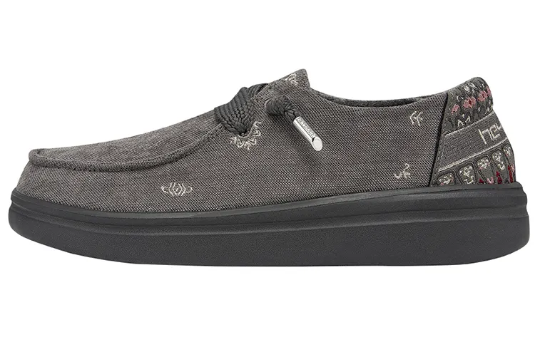 Heydude Canvas Shoes Women's Low Top Charcoal Gray