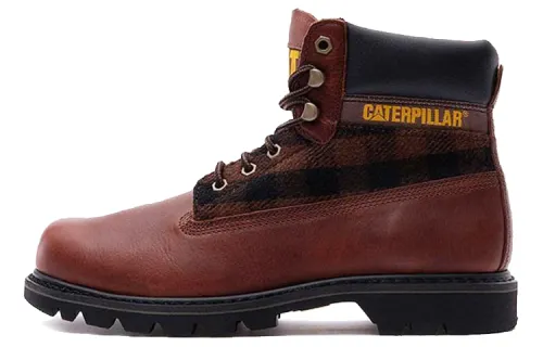 CAT Cow Split Leather Breathable Thermal Waterproof And Abrasion Resistant Comfortable Crew Outdoor Boots Men's Brown