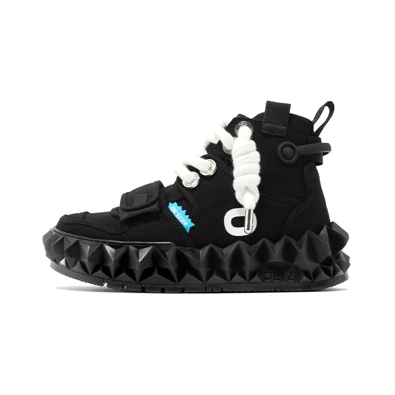 OETZI Ice Man Oz Fabric Stylish Skateboarding Shoes Unisex Black