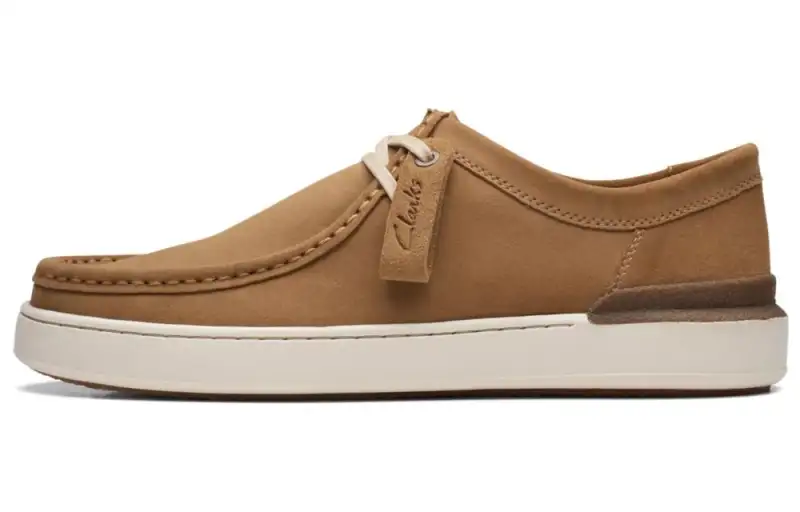 Clarks Casual Leather Shoes Men's Low Top Sand
