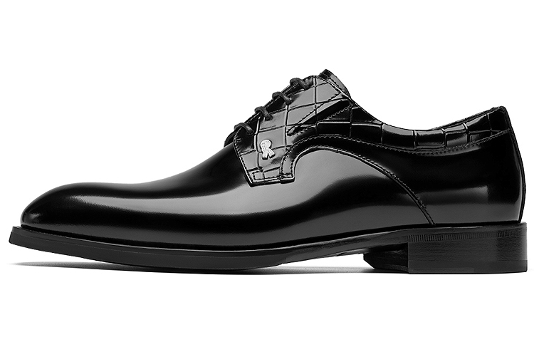 ROBERTA DI CAMERINO cow leather fashion glossy casual formal leather shoes men's black