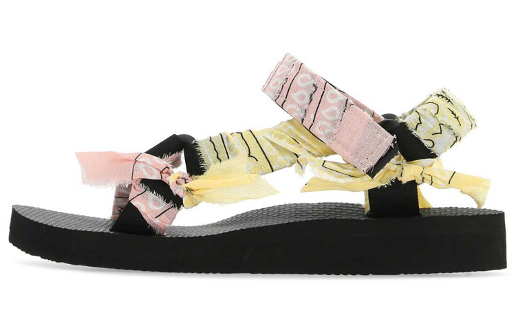 Arizona Love Cotton Fabric Open Toe Fashion Sandal Women's Yellow Pink