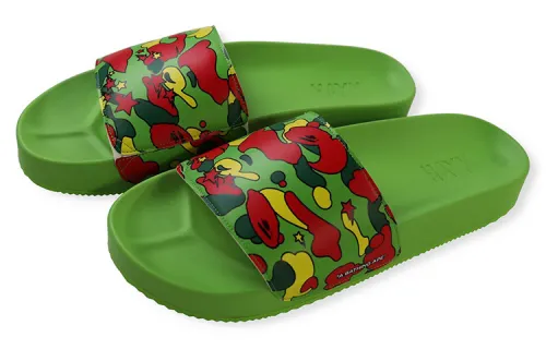 BAPE A BATHING APE Hayn Slide Green Sta Camo