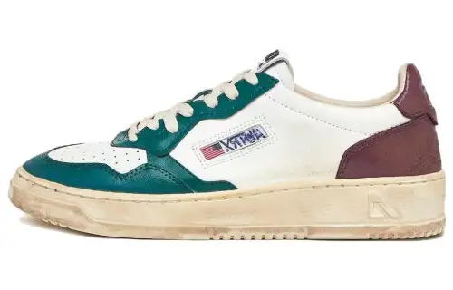 AUTRY Medalist Super Vintage Leather Low White Petrol Women's