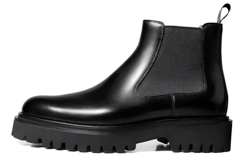 SKARO × THOM WILLS first-layer cowhide British business formal wear heightening and versatile Chelsea boots men's black