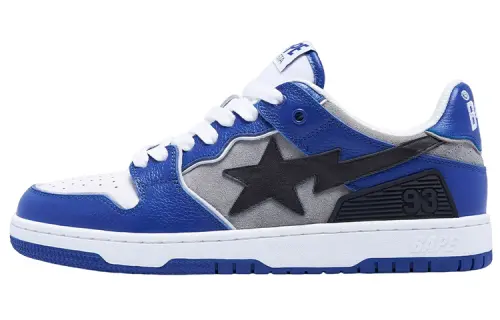 A BATHING APE SK8 STA leather street fashion low-top fashion sneakers men's blue