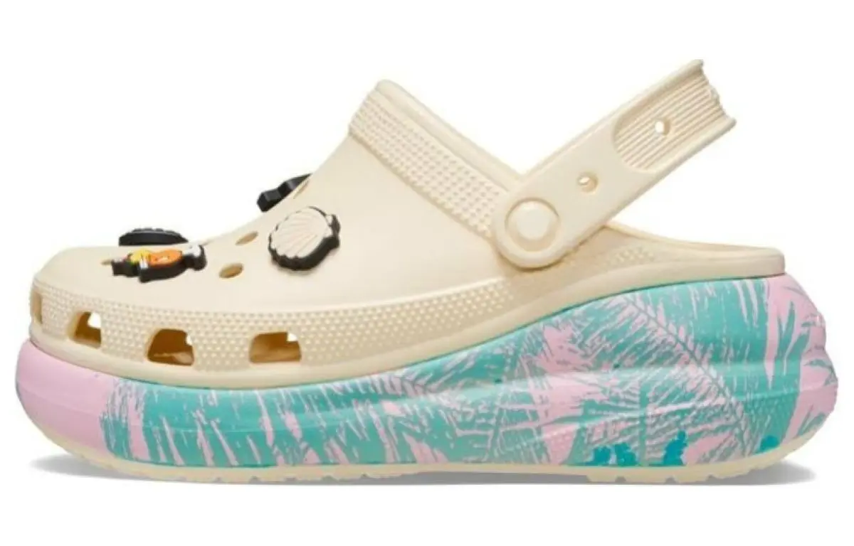 Crocs Classic Crush Spring Break EVA Clogs Unisex Light Yellow