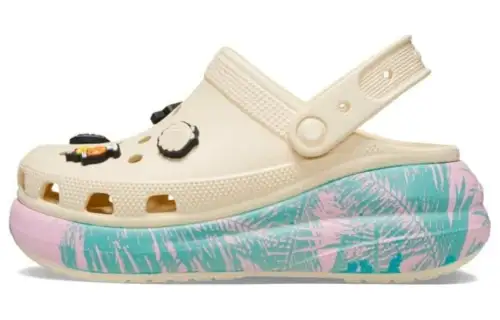 Crocs Classic Crush Spring Break EVA Clogs Unisex Light Yellow