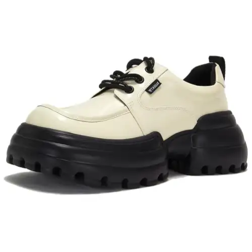 Teenie Weenie Cow Leather Casual Shoes 7cm Women's Ivory White