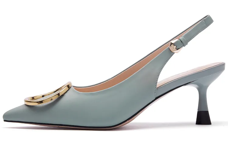 PACO GIL Sheepskin Slim Heel High Heels 6.0cm Women's Blue
