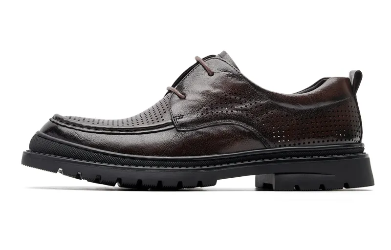 Qianbaidu C°BANNER cow leather business wedding simple commuting formal leather shoes men's brown