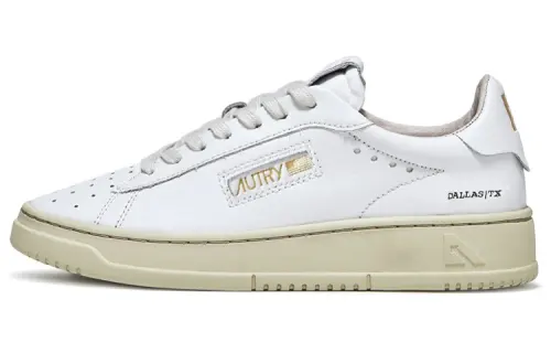 AUTRY Leather Stylish Skateboarding Shoes Men's White Gold