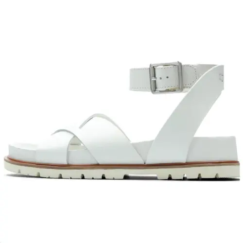 Clarks Cow Leather One Strap Sandals 2cm Women's White