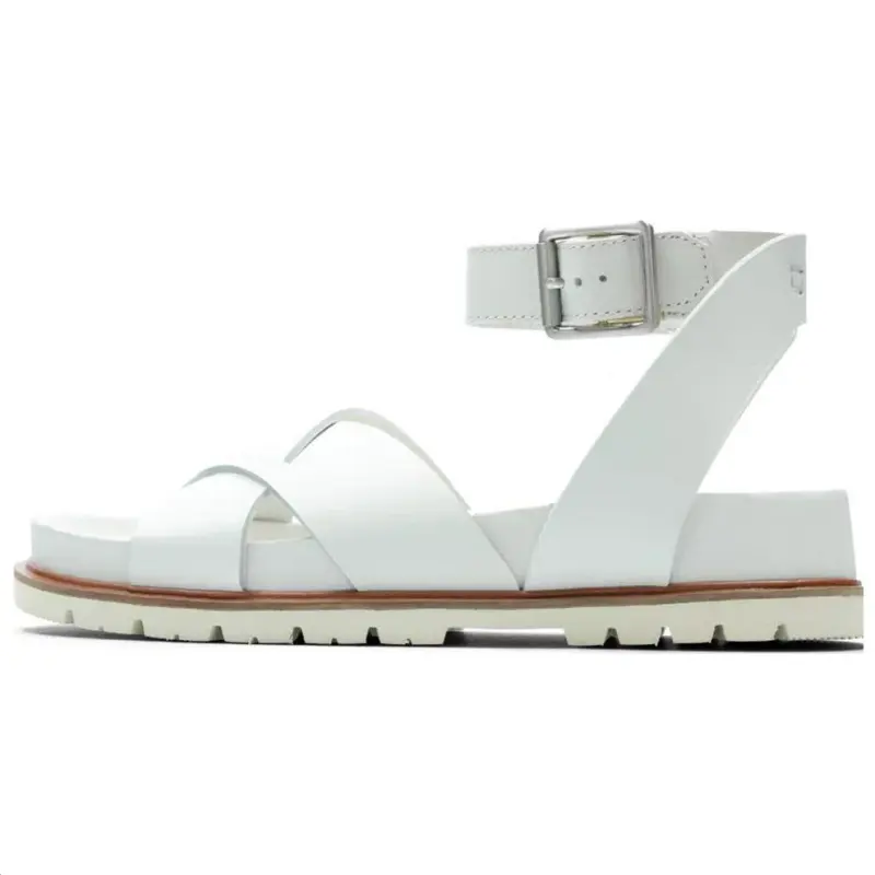 Clarks Cow Leather One Strap Sandals 2cm Women's White