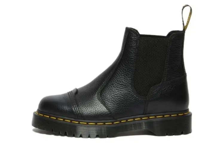 Dr.Martens Leather Short Chelsea Boots Unisex Black