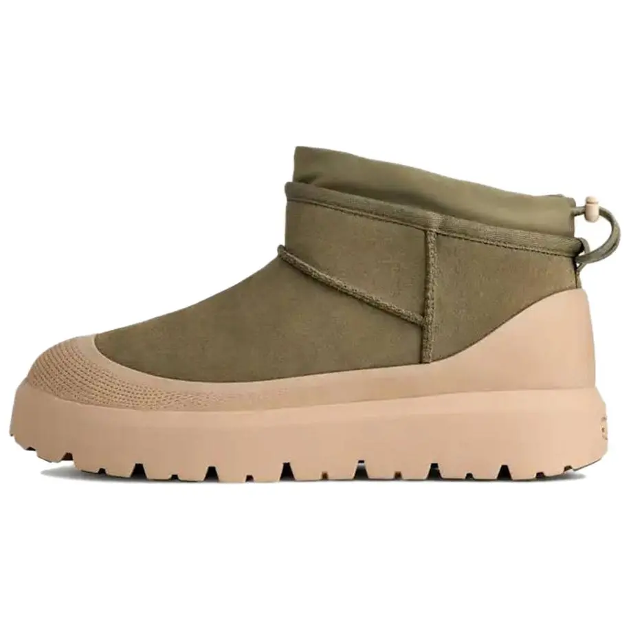 UGG Ultra Mini Weather Hybrid Fleece Lined, Comfortable Minimalist Style, Colorful Case Snow Boots Men's Green