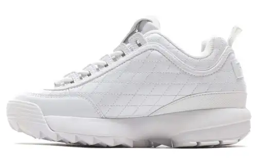 FILA Disruptor Cushioning, Wear Resistant Low top Casual Shoes Unisex White