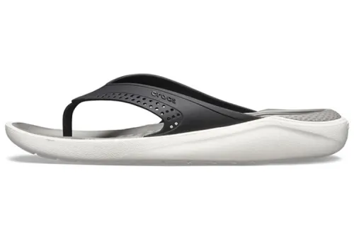 Crocs LiteRide Beach Flip Flops Black Gray 'Black Grey'
