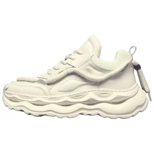JANE HARLOW Leather Breathable And Lightweight Low top Casual Shoes Men's White