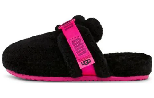 UGG Rubber Sole Closed Toe Slippers Men's Black Pink