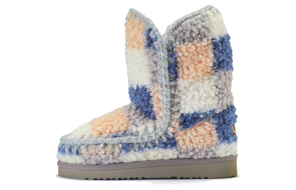 MOU Eskimo Suede Short Snow Boots Women's White Blue