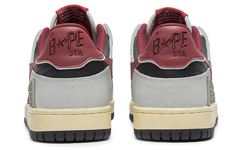 Женские кеды A BATHING APE SK8 STA (серый / красный / черный) — Серый / красный / чёрный — фото 4