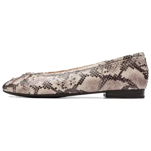 Clarks Leather Casual Shoes 1.5cm Women's Snakeskin Print