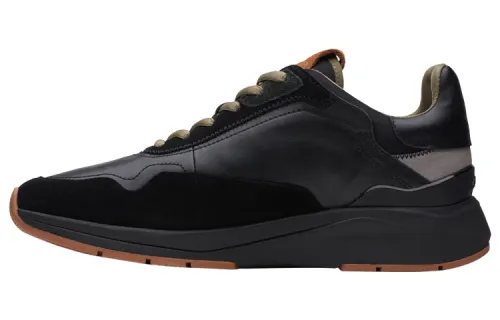 Clarks Cow Leather Slip Resistant, Abrasion Resistant, Lightweight, Rebound Low top Casual Shoes Men's Black
