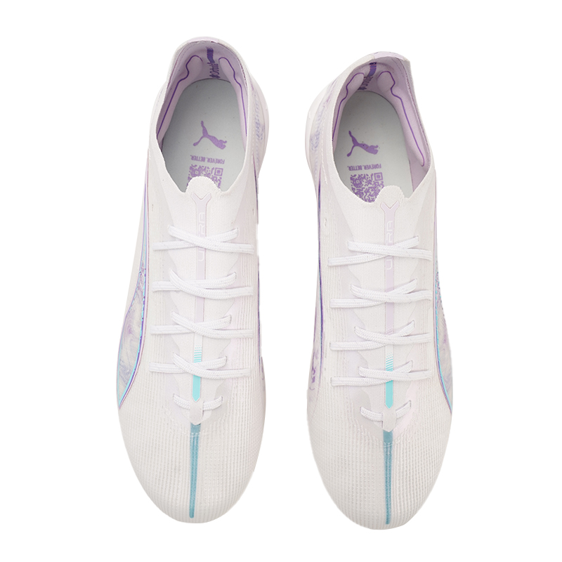 PUMA ULTRA 5 ULTIMATE Natural Grass Abrasion Resistant Soccer Shoes Unisex White Purple