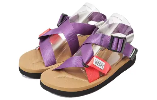 Suicoke Leather Beach Sandals Men's Sand Purple