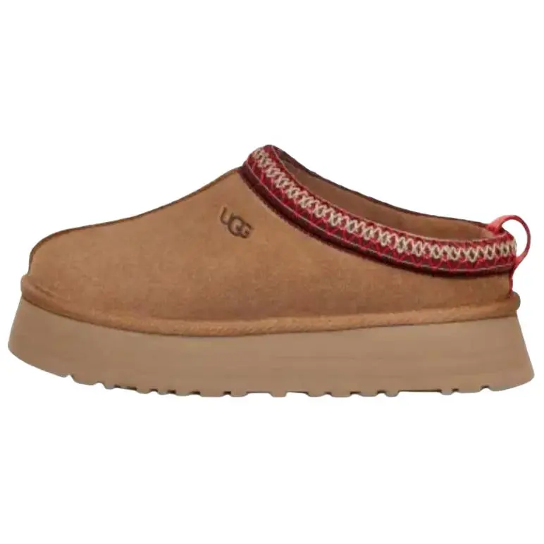 UGG Tazz 2 Slip on Open Toe Fleece Lined Mules Closed Toe Slippers Women's Chestnut