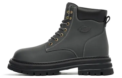 Dickies Cow Split Leather Crew Combat Boots Men's Gunmetal