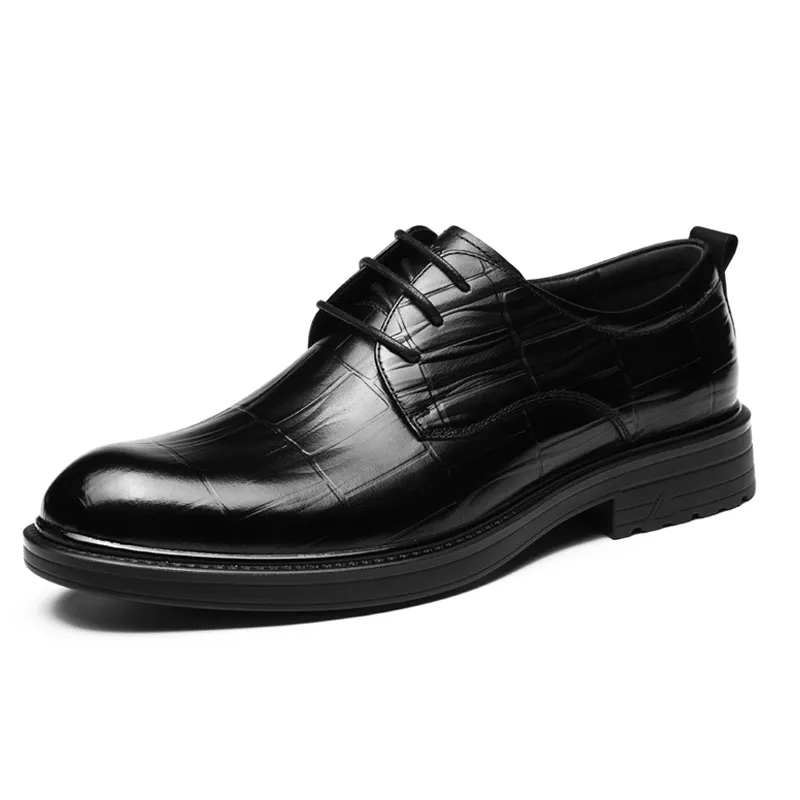 AOKANG British style fashionable and comfortable business commuting groom's wedding shoes formal leather shoes men's black