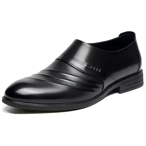 AOKANG cow leather, versatile, comfortable and casual formal leather shoes, men's black