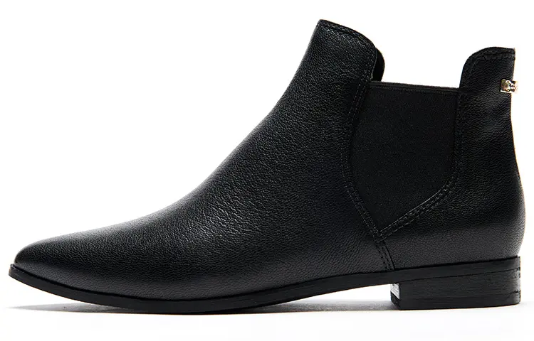 COLE HAAN Shearling Ankle Length Chelsea Boots Women's Black