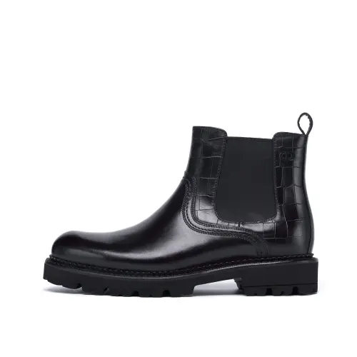 Chrisdien Deny Cow Leather Chelsea Boots Men's Black