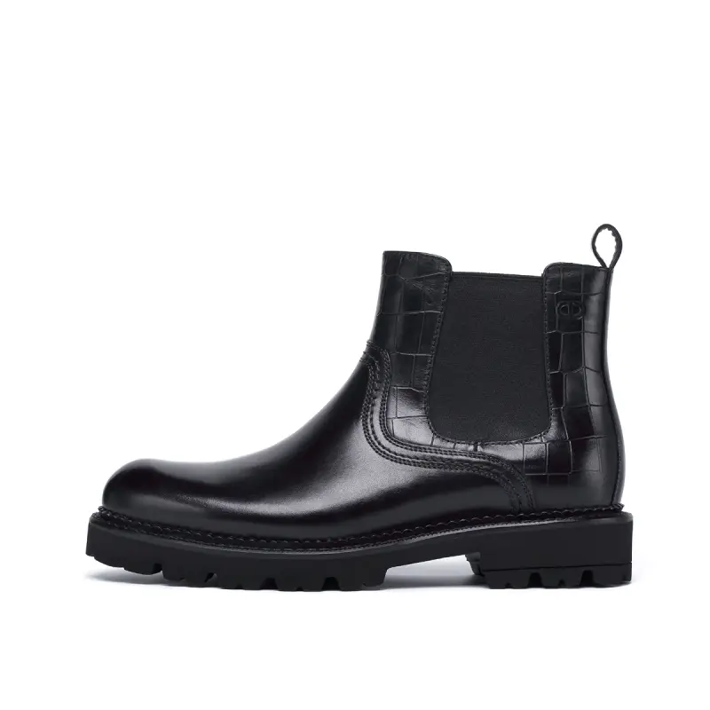 Chrisdien Deny Cow Leather Chelsea Boots Men's Black