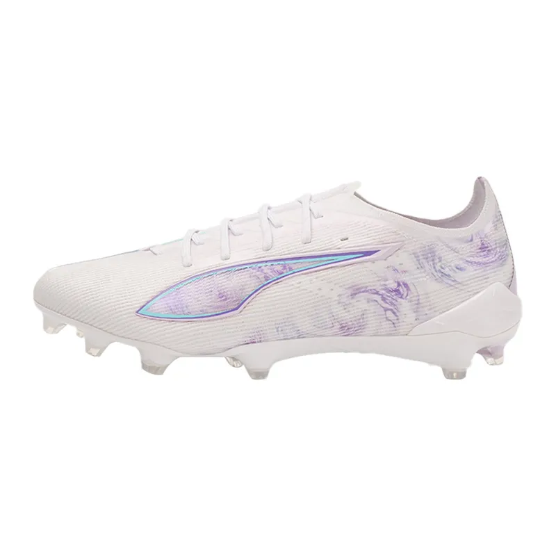 PUMA ULTRA 5 ULTIMATE FG Firm Ground Abrasion Resistant Soccer Shoes Unisex White Purple