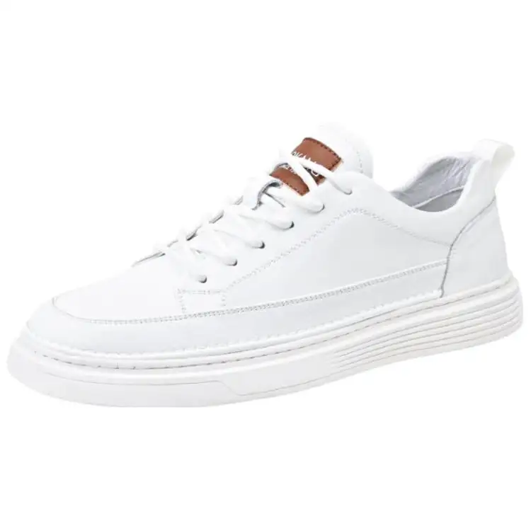 AOKANG microfiber leather white shoes, comfortable and versatile shoes, business casual leather shoes, non-slip, shock-absorbing, wear-resistant, lightweight and breathable, low-cut sneakers, men's style