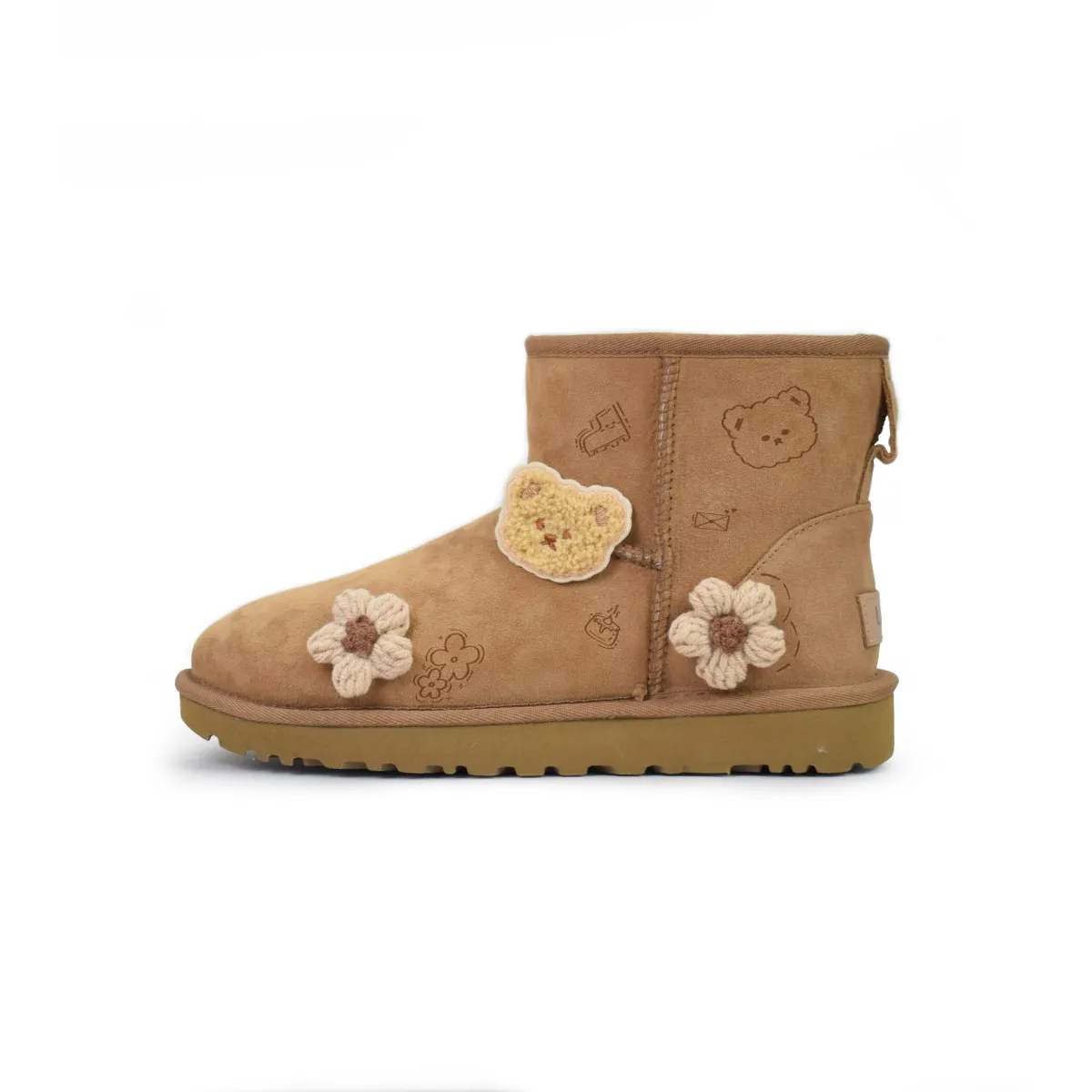 UGG CLASSIC MINI Sheepskin Snow Boots Women's Chestnut