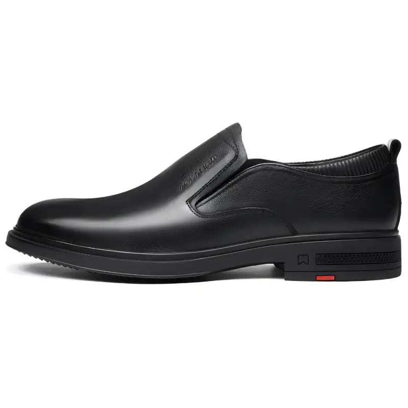 AOKANG cow leather, round toe, shallow mouth, comfortable and versatile, formal leather shoes, men's style