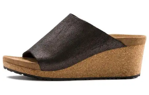 Birkenstock Suede Slide Slippers Women's Metallic Black